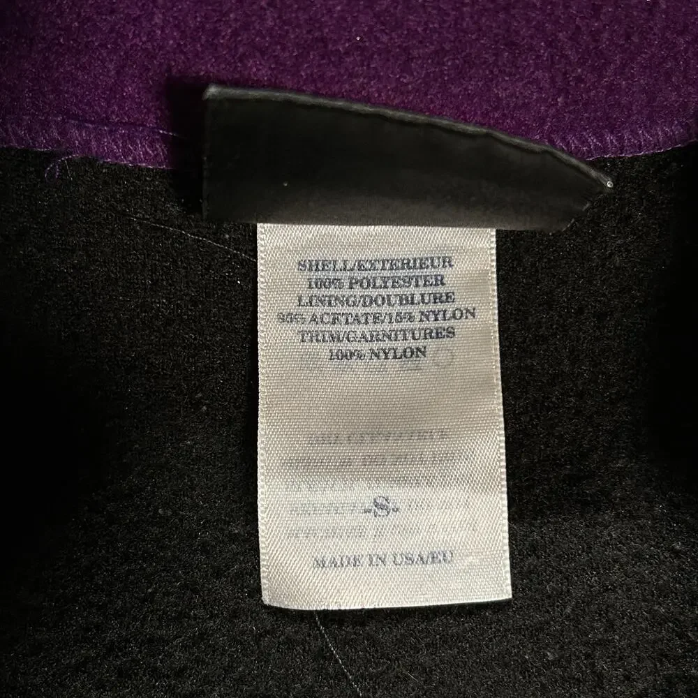 Vintage 90s Helly Hansen Fleece Jacket Half Zip Mens S Black Purple Ski USA Made